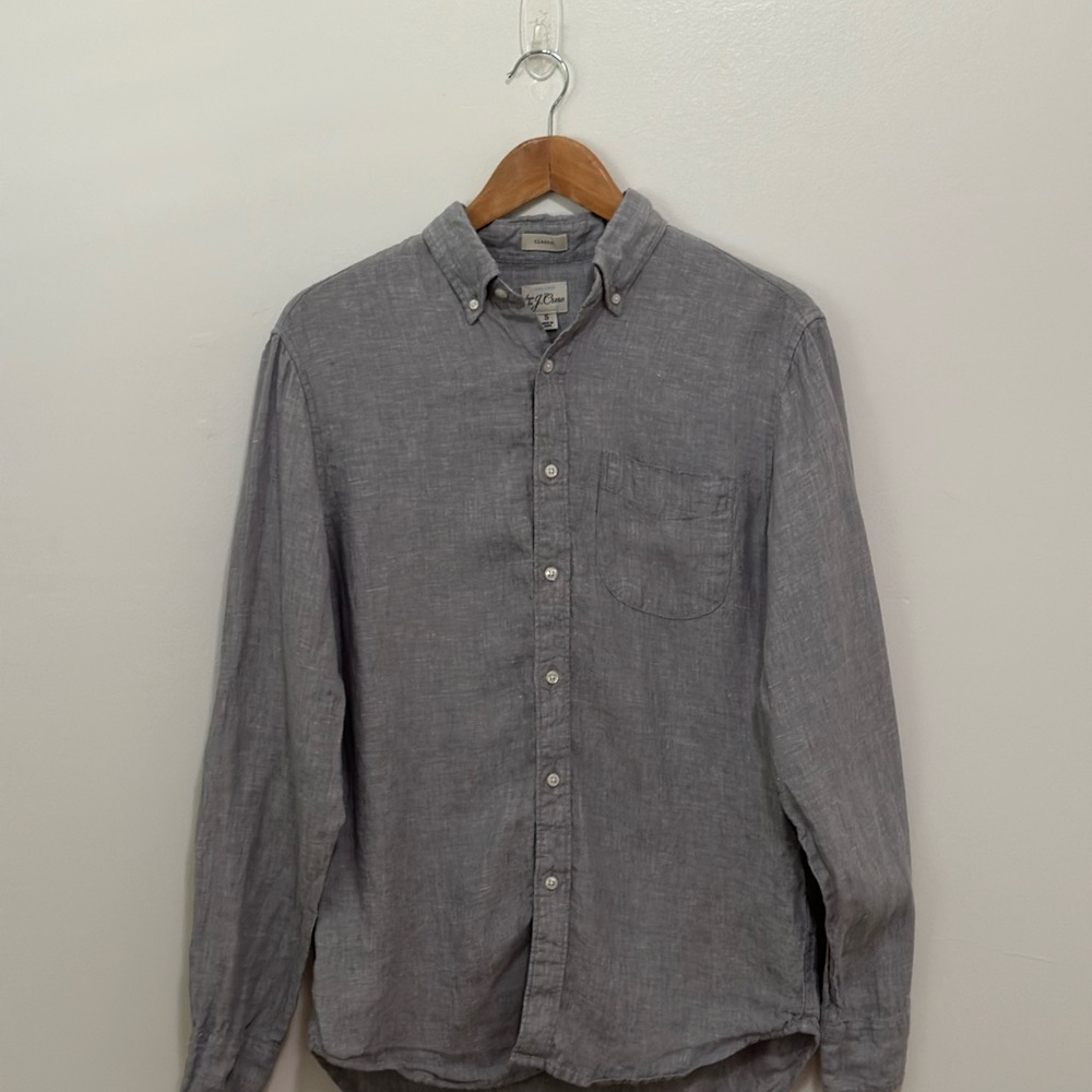 J. Crew Men's Gray Button-Down Shirt